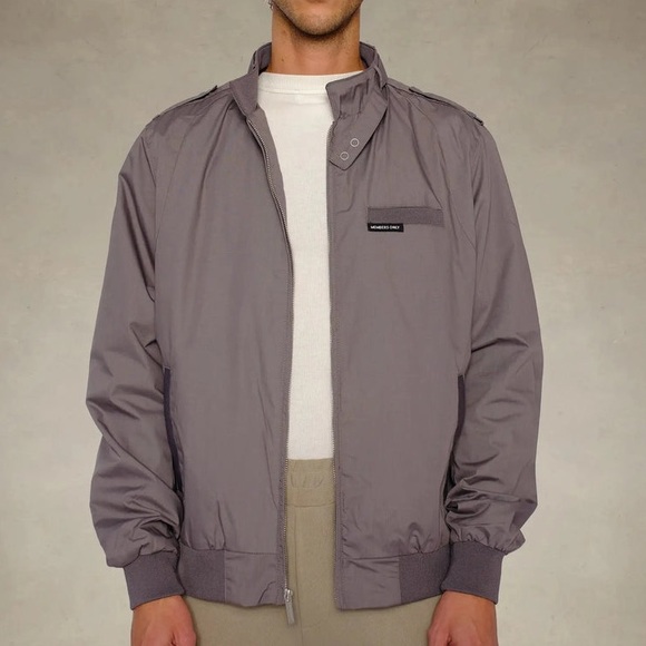 Members Only Men's Classic Iconic Racer Jacket in Gray, Size M - Picture 1 of 8